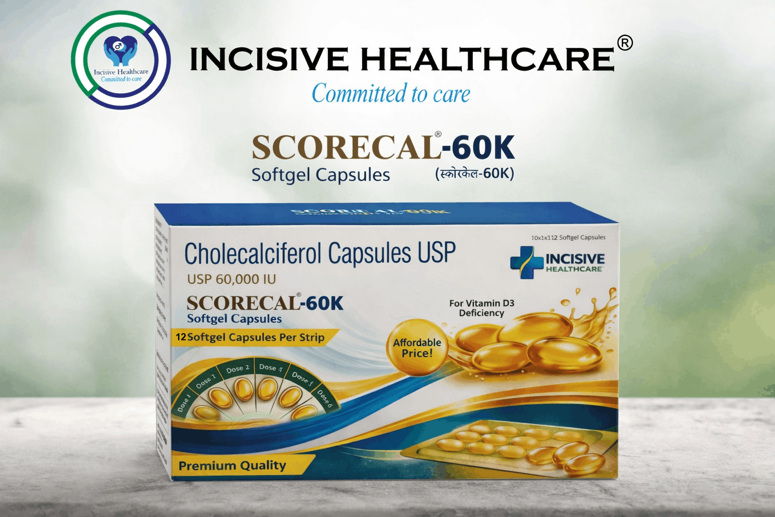 Cholecalciferol Softgel Capsules USO 60,000 IU